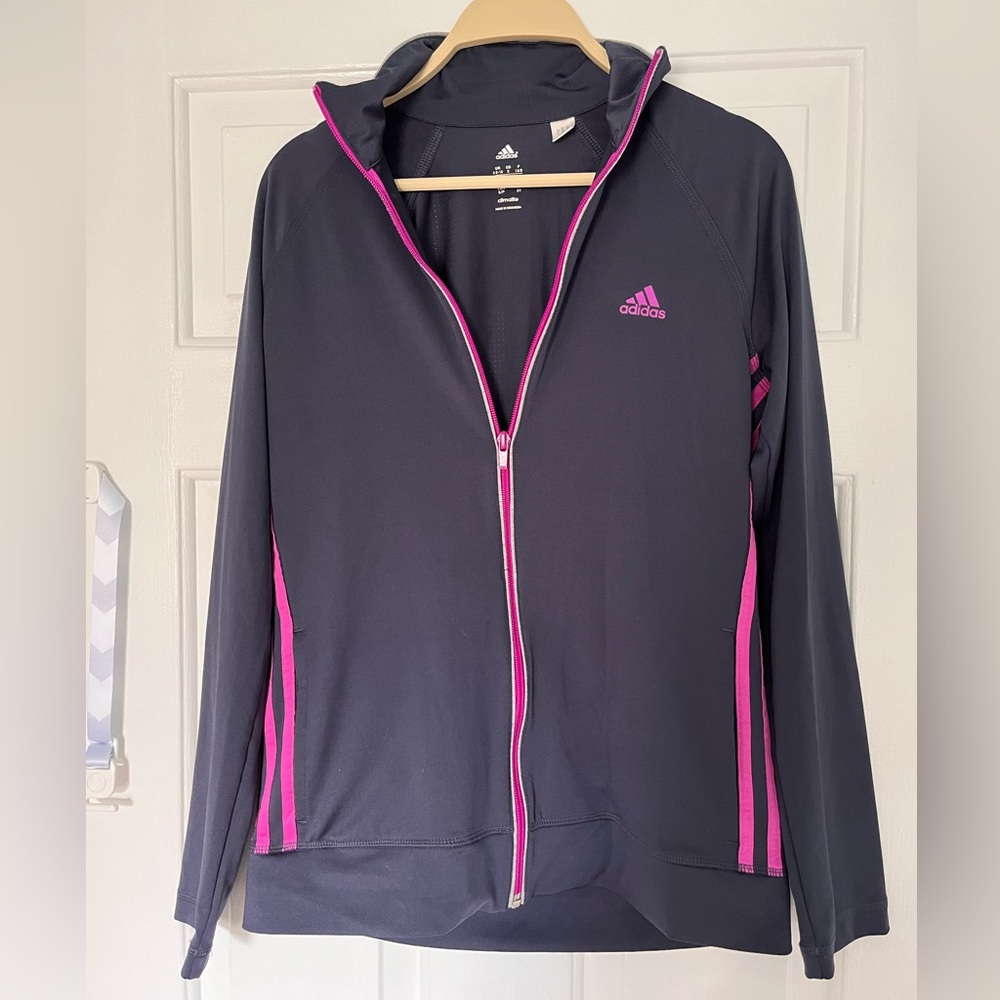 Adidas Climalite Jacket - small - navy/pink